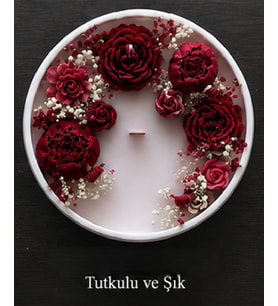 Dekoratif Özel Tasarım Tepsi içinde Kokulu Doğal Soya Mum