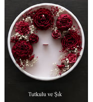 Dekoratif Özel Tasarım Tepsi içinde Kokulu Doğal Soya Mum