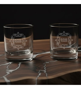 Kişiye Özel İsim Yazılı 2’li Highland Scotch Edition Whiskey Glass Seti