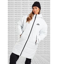 Nike Therma Fit Repel Synthetic Fill Parka Kadın Uzun Midi Kapüşonlu Mont Beyaz
