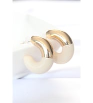 CCB Krem Gold Çift Renk Küpe 5886 - SSSSSS2565-4010