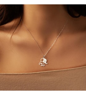 Kişiye Özel 925 Ayar Gümüş Sevimli Fil Model Kolye