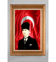 Çerçeveli Paspartulu Atatürk Tablo a259 (Gold)