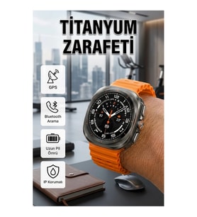 47 mm Titanyum Kasa AMOLED Ekranlı Akıllı Saat – GPS, Müzik ve Sesli Görüşme