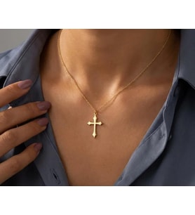 Kişiye Özel Şık Haç Sembol Kolye 925K Gümüş (Gold)