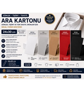 Premium Beyaz Gömlek Ara Kartonu 24x30 cm 500'lü Kazak, Tişört ve Tekstil Ürünleri İçin
