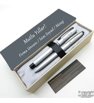 Scrikss İsme Özel Kalem Seti - Mat Krom Roller Kalem + Tükenmez Set (Karışık)