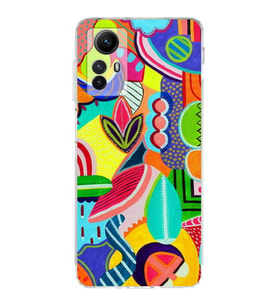 PrintiFy Xiaomi Redmi Note 12S ile Uyumlu Retro Color 6  Kamera Korumalı Şeffaf  Kılıf