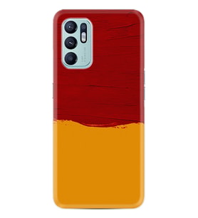 Oppo Reno 6 Kılıf Silikon Desen Özel Seri Sarı Kırmızı Boya 1708