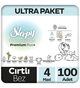 Sleepy 4 Beden Bio Natural Bebek Bezi Ultra Paket 100 Adet