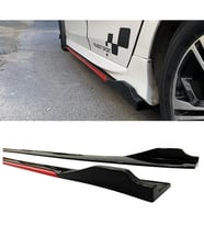 Renault Symbol 2002-2008 Kırmızı Şeritli Renkli Yan Marşpiyel 2 Adet Piona Black
