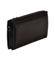 KANGAROO KINGDOM Hakiki Dana Deri Koyu Kahverengi Erkek Portföy & Clutch El Çantası 8822-K (Kahverengi)