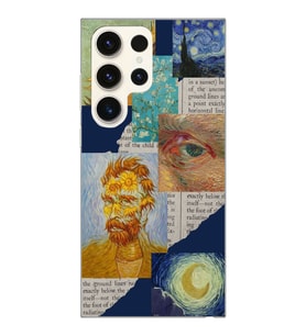 Samsung Galaxy S23 ULTRA Uyumlu Vincent van Gogh Kolaj Desenli Şeffaf Telefon Kılıfı