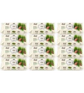 Fibril Islak Havlu Mendil 90 Yaprak Mistik Sedir Ağacı Plastik Kapaklı (12 Li Set) 1080 Yaprak