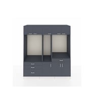 Kronos Dolap 8 Raflı 4 Çekmeceli 3 Askılı 220x59x243 Antrasit-Antrasit/Antrasit