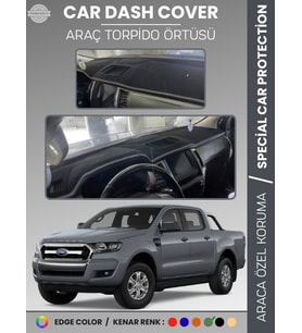 FORD RANGER (2018-2019) Torpido Örtüsü Ön Göğüs Koruma Torpido Koruma Tam Uyum Kaymaz Kolay Montaj