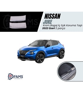 Nissan Juke 2022 üzeri Krom Bagaj İç Eşik Koruma (TAŞLI) 2 Parça Paslanmaz Çelik