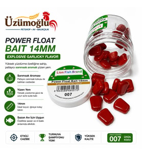 ÜZÜMOĞLU Lion Fish Brand Power Float Bait 14mm Sarımsak Aromalı Yüzen Sazan Yemi Pop-Up Yem Kırmızı 007