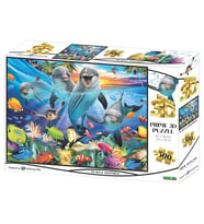 Prime 3D - Oyuncu Yunuslar 500 Parça Yetişkin Puzzle 10363