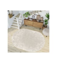 Eliana Home Baskılı, Yıkanabilir Kaymaz Taban Oval Halı LNA7193-HS182 100x150 cm (Bej)