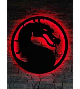 Mony Tasarım Led Işıklı Tablo Dekoratif Mortal Kombat Duvar Süsü Dekorasyon