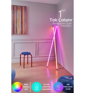 Şerit LED Rgb Led Strip Tube Light Abajur Uzaktan Kumandalı Işık Lamba Ampül aydınlatma Renkli ATUBE6