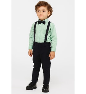 4'lü Set Gömlek & Pantolon & Papyon & Askılık Erkek Çocuk Takım