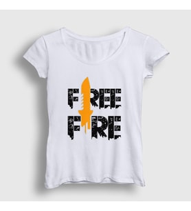 Presmono Kadın Beyaz Knife V2 Free Fire T-Shirt 233108tt (Beyaz)