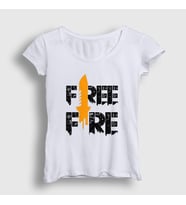 Presmono Kadın Beyaz Knife V2 Free Fire T-Shirt 233108tt (Beyaz)