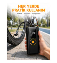 Mey İthalat® Çok Amaçlı Dijital Lastik Pompası Araç Bisiklet Top Uyumlu Yeni Nesil