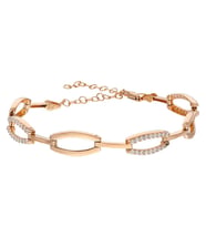 Zirkon Taşlı 6lı Cats Eye Rose Renk 925 Ayar Gümüş Bayan Bileklik