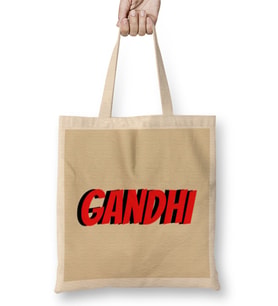 Gandhi Quotes Gifts - Vintage Retro Rainbow Style Bez Çanta Uzun Saplı