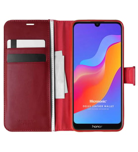 Microsonic Huawei Honor 8A Kılıf Delux Leather Wallet Kırmızı