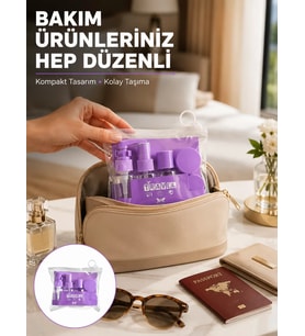 Northcity 5 Parça Sızdırmaz Şeffaf Seyahat Bakım Seti - Pratik ve Estetik Çözüm
