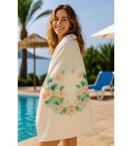 Unisex Desenli Baskılı Deniz Plaj Havlusu Palmiye 70x140 Cm