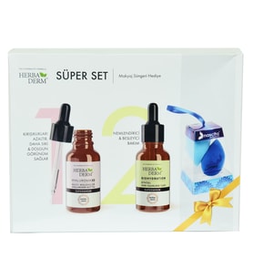 HerbaDerm Süper Set Superserum Hyaluronic 3D 30 ML+Biohydration 30 ML + Hediye Makyaj Süngeri