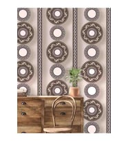 Dreamwall Kumaş Dokulu Versace Desenli Silinebilir Tekstil Duvar Kağıdı (Çok Renkli)
