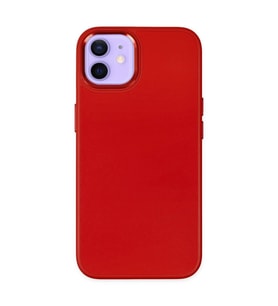 Apple iPhone 12 Kılıf Asya Deri Silikon - Kırmızı