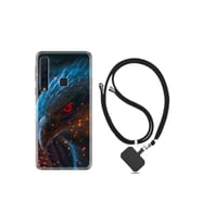 Samsung Galaxy A9 2018 Kılıf Silikon Desen Boyun Askılı Şahin 1756