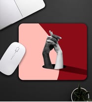 Kırmızı Ve Pembe Renk El Ele Tutuşan Motifli Mouse Pad 23x19cm Fare Altlığı Kaydırmaz Taban De588