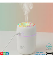 250ML RGB Işıklı Süper Sessiz Type-C Mini Hava Nemlendirici & Aroma Difüzör