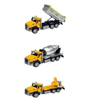 Oyuncak İnşaat Kamyonları Kazıcı Mikser Kasalı Taşıyıcı 3 lü Metal Set