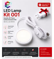 LED Lamp - Kit 001 Uyumlu 3D Yazıcı Lamba Donanım Kiti BEYAZ (Bambu Lab MH001 TAM UYUMLU) + Şarj Adaptörü Hediyeli
