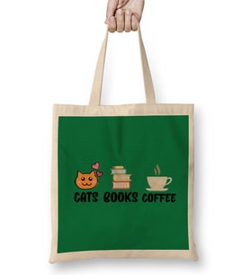 CATS coffee BOOKS Bez Çanta Uzun Saplı