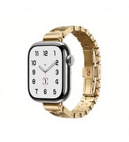 Apple Watch 7 45mm Uyumlu Zore KRD-150 Metal Kordon (Gold)