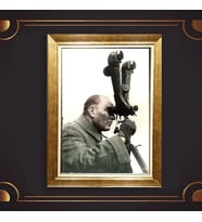 Altın Varaklı Çerçeveli Paspartulu Atatürk Tablo z4653 (Gold)