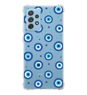 PrintiFy Samsung Galaxy A72 Uyumlu Nazar Boncuğu 1 Baskılı Şeffaf Köşe Korumalı Antişok Kılıf