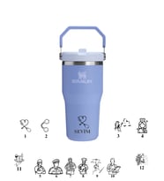 Kişiye Özel Stanley The Iceflow Flip Straw 2.0 Tumbler 060 L 30OZ Termos Özel İsimli & Fotoğraflı (Eflatun)