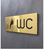 Metalik Gold Seri Kadın WC Yönlendirme Tabelası