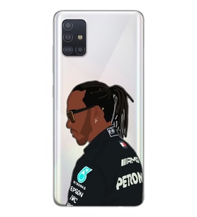 Samsung Galaxy A51 Uyumlu Lewis Hamilton Desenli Şeffaf Telefon Kılıfı
